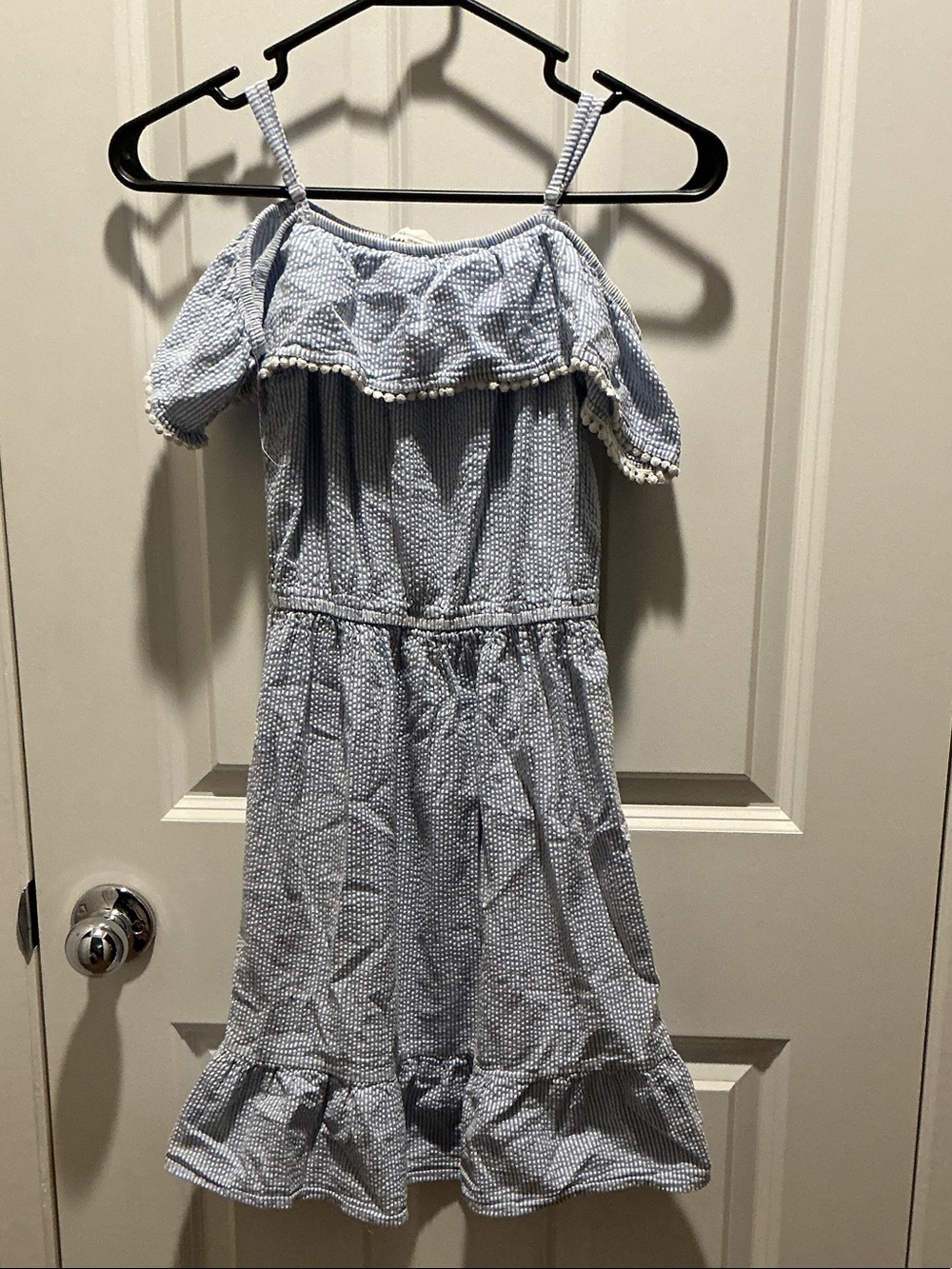 H&M Seersucker Off Shoulder Dress EUC